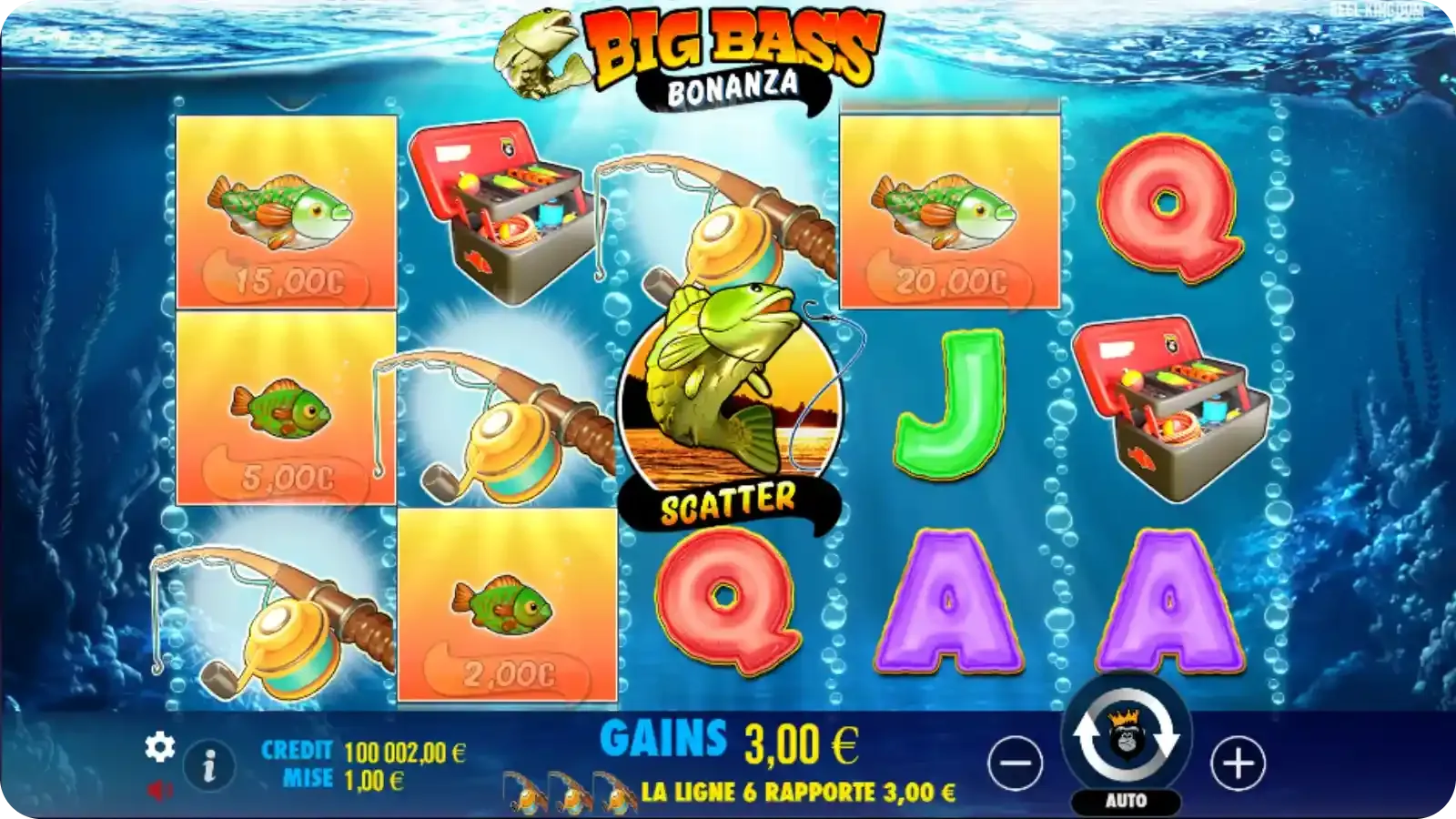Fonctionnalités bonus Big Bass Bonanza