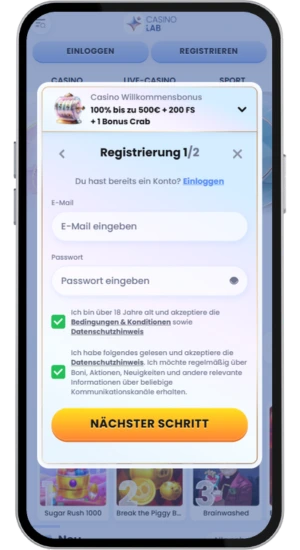 Registrierung bei Big Bass Bonanza