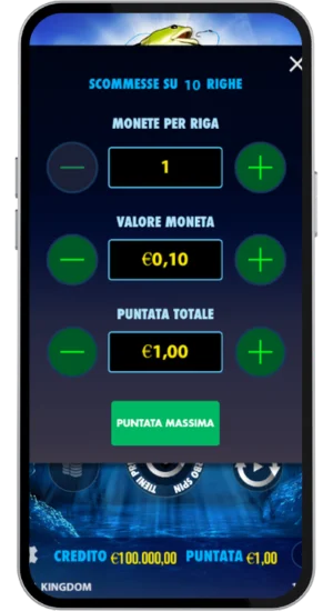Imposta puntata Big Bass Bonanza