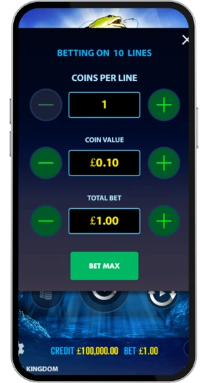 Set bet size Big Bass Bonanza
