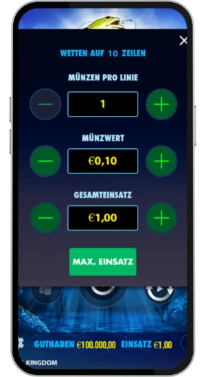 Einsatz wählen Big Bass Bonanza