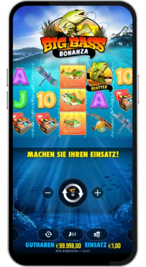 Basisspiel mit zwei SCATTER-Symbolen auf dem Bildschirm