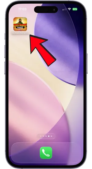 Écran de confirmation pour ajouter le raccourci Big Bass Bonanza sur iOS