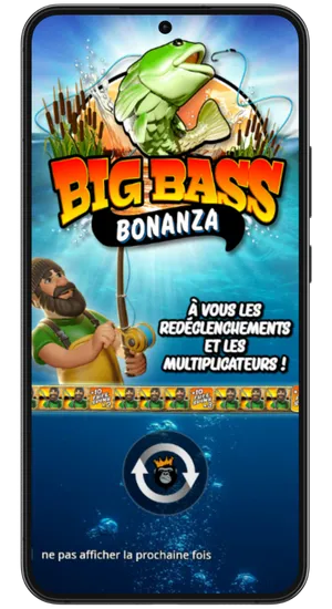 Lancement de Big Bass Bonanza sur un téléphone Android