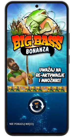 Uruchamianie slotu Big Bass Bonanza na telefonie z Androidem