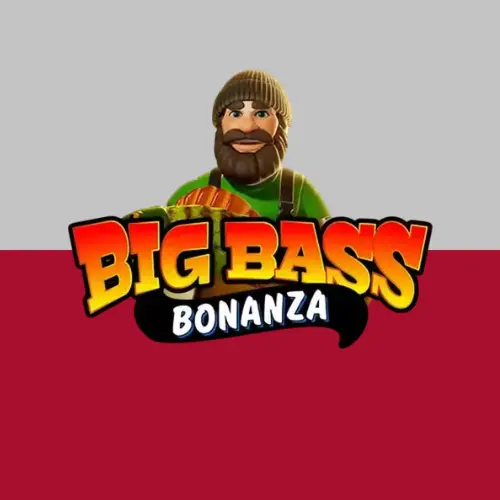 Logo automatu Big Bass Bonanza na tle polskiej flagi