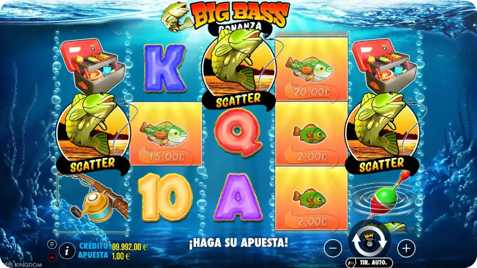 Giros gratis en la tragaperras Big Bass Bonanza
