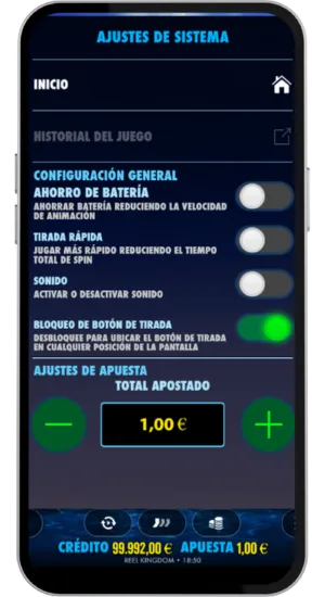 Menú de configuración del sistema