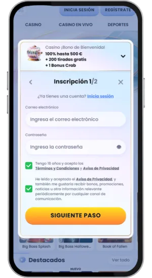 Registro en Big Bass Bonanza