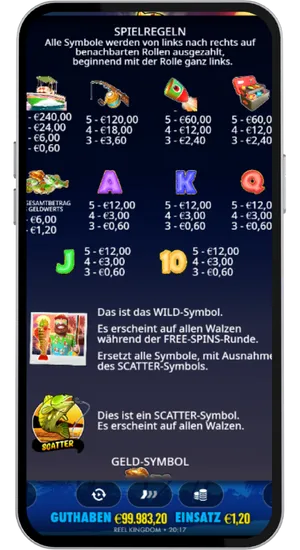 Übersicht der Spielregeln und Symbolauszahlungen